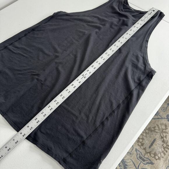 Lululemon All Tied Up Tank Womens 10 Black Pima Cotton Split Back Yoga Top - Picture 8 of 8